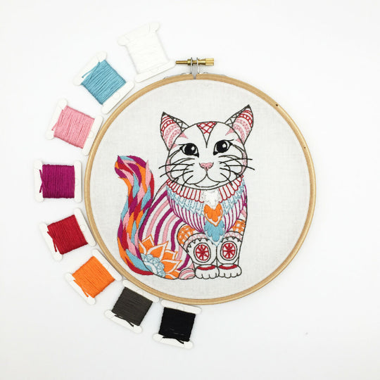 Cat Embroidery Kit