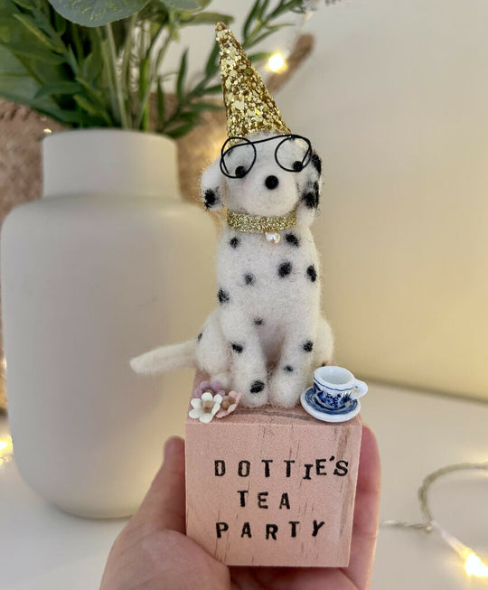 Custom Needle Felted Dog Figurine Ornament | Personalised Pet Portrait Gift