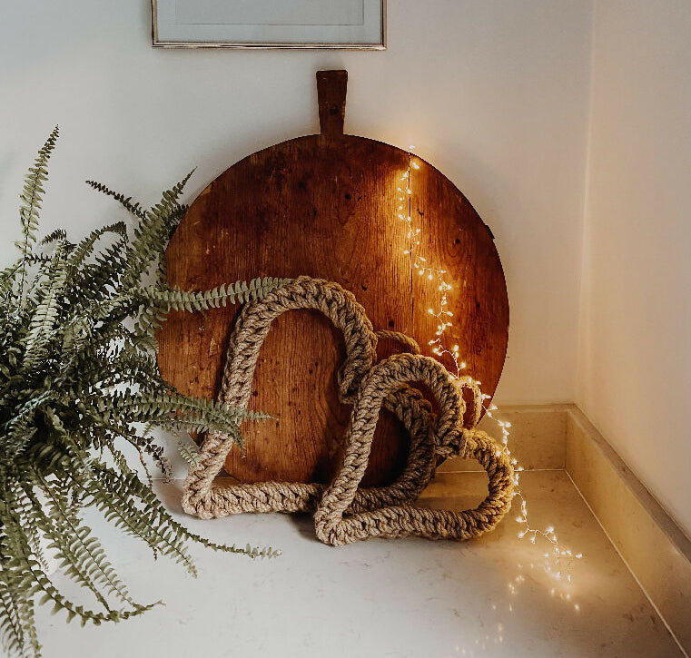 25cm Jute Heart Wreath
