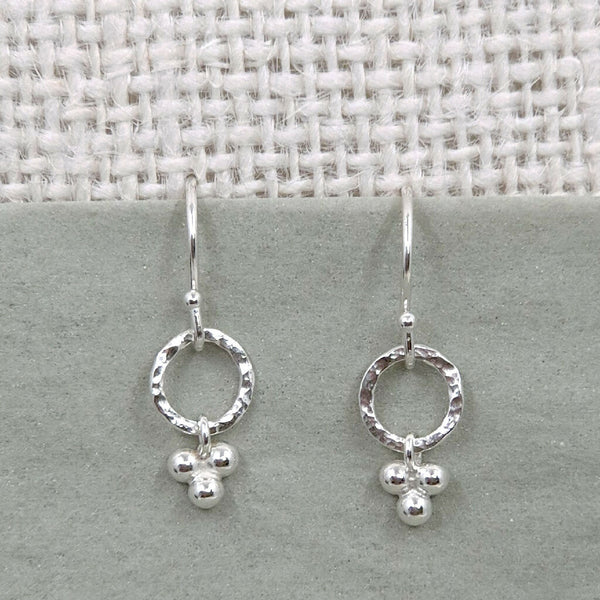 Halo Silver Drop Earrings
