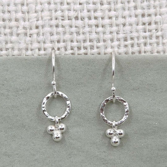Halo Silver Drop Earrings