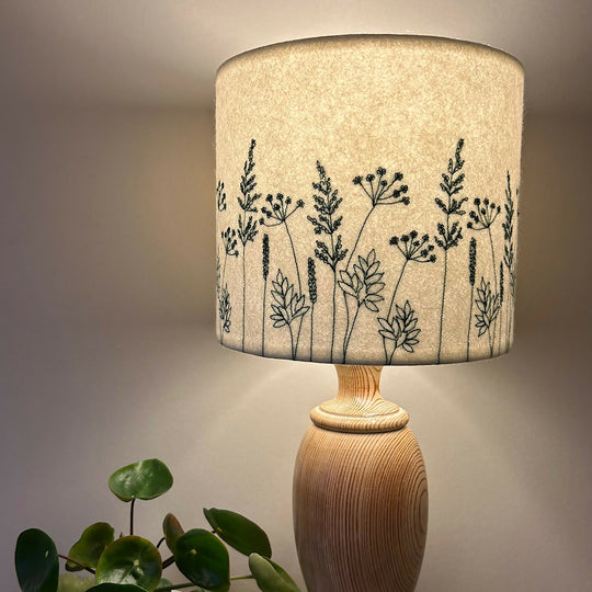 Embroidered Hedgerow Lampshade