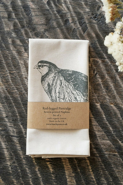 Organic Cotton Red-Legged Partridge Napkin – Set of 2