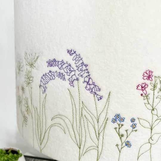 Embroidered Cornish Hedgerow Lampshade