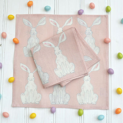 pink rabbits napkins 2