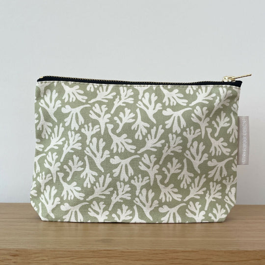 Salty Seaweed Cosmetic Bag in Pale Sand