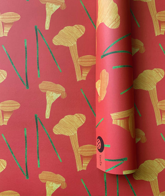 Mushroom Patterned Wrapping Paper – Christmas Special (3 sheets)