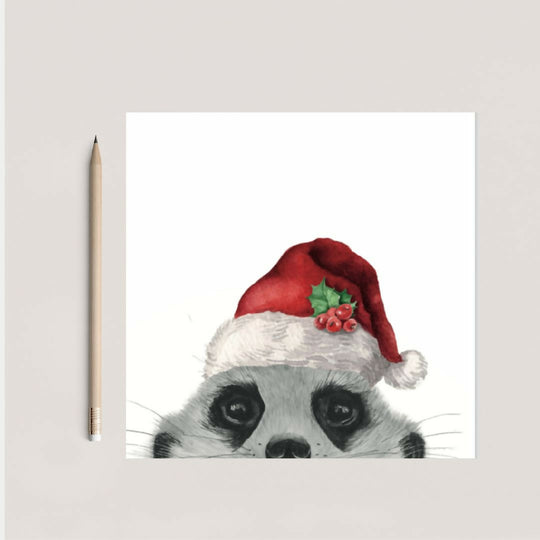 On Lookout for Santa: The Peeking Meerkat Christmas Card