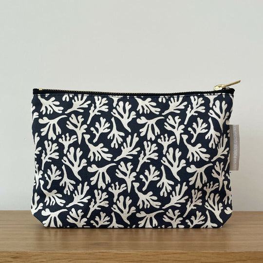 Salty Seaweed Cosmetic Bag in Midnight Blue