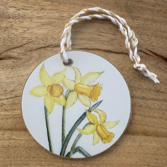 Spring Daffodil Wooden Hanging Decoration