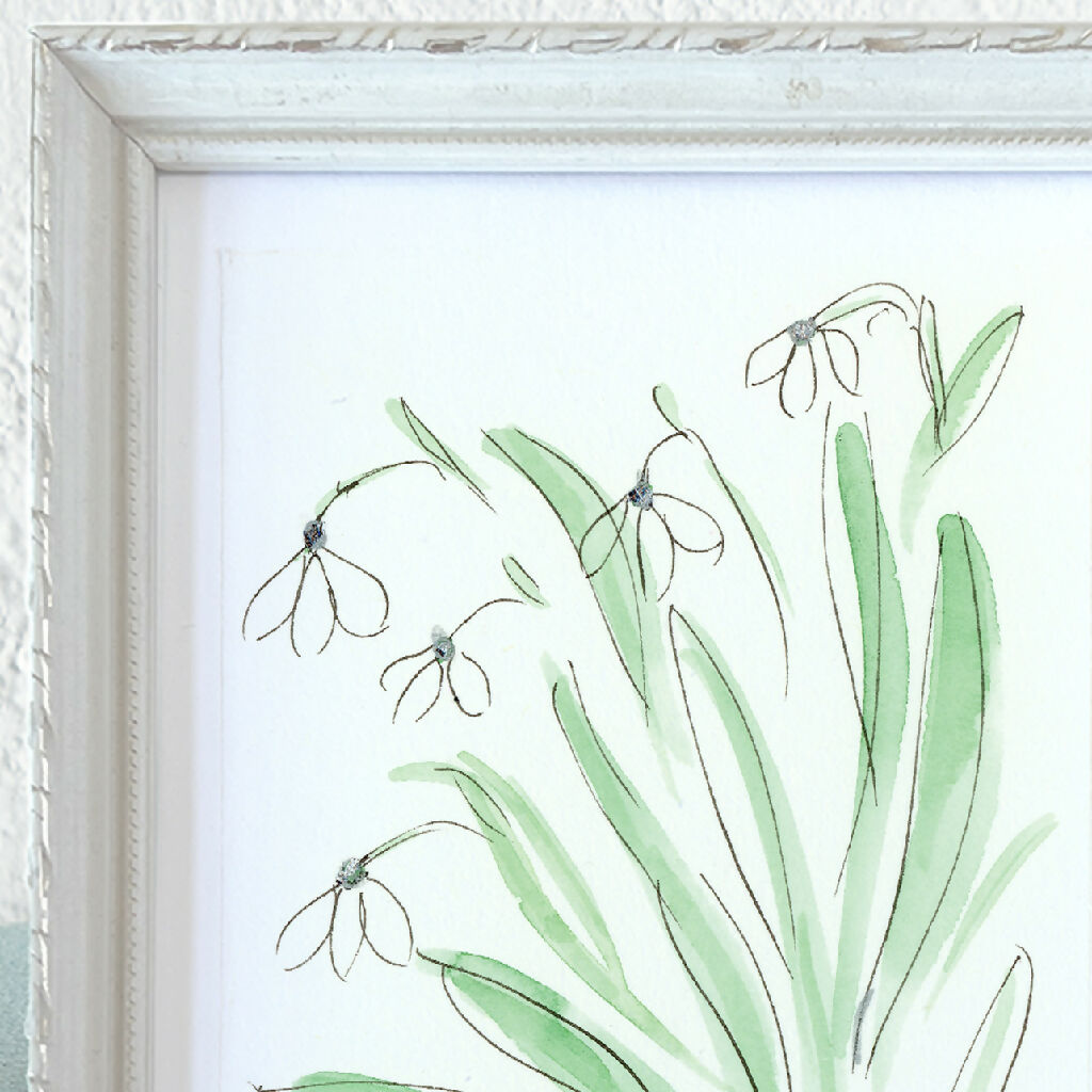 'Snowdrops' Framed Original Art