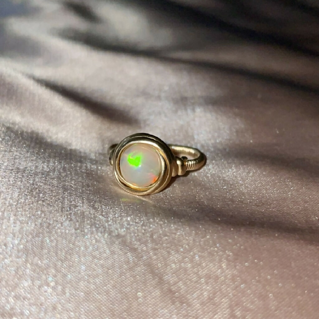 Ethiopian Opal 12ct Gold Filled Ring