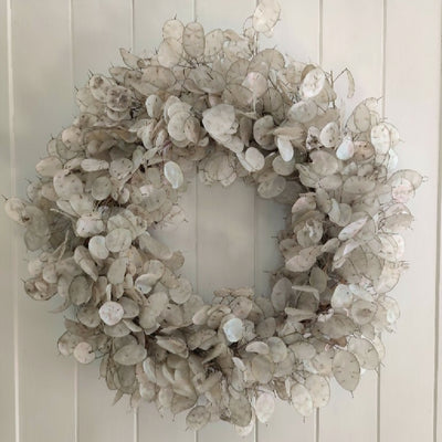 Handmade Dried Lunaria Wreath | Honesty Flower