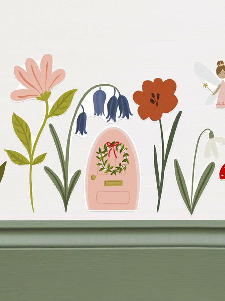 Fairy Door and Forest Flower Wall Stickers