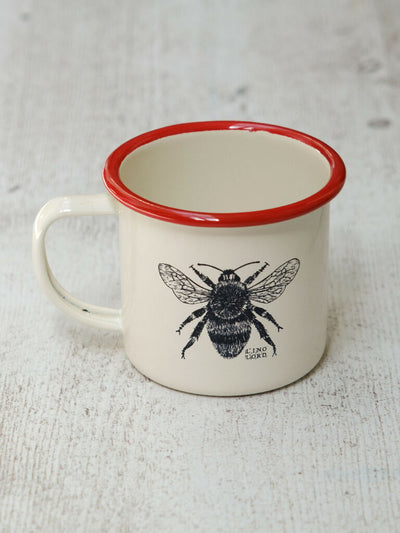 Bee Etched Enamel Mug