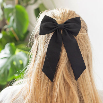 Liberty Bow Hair Clip - Black F Print | Country Living Marketplace