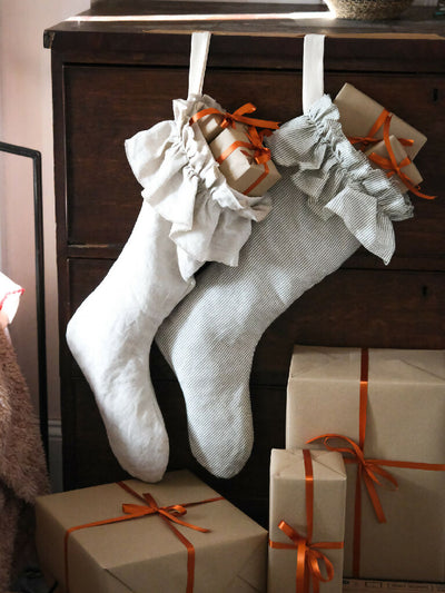 Linen Ruffle Stocking