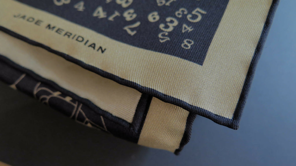 The Gold Code 2 | Aquarius Collection. Hand Rolled Silk Square