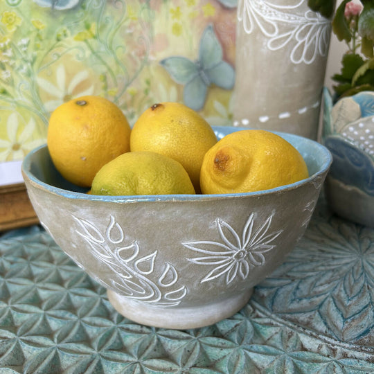 Fresh Lines Deep Bowl - Botanical design