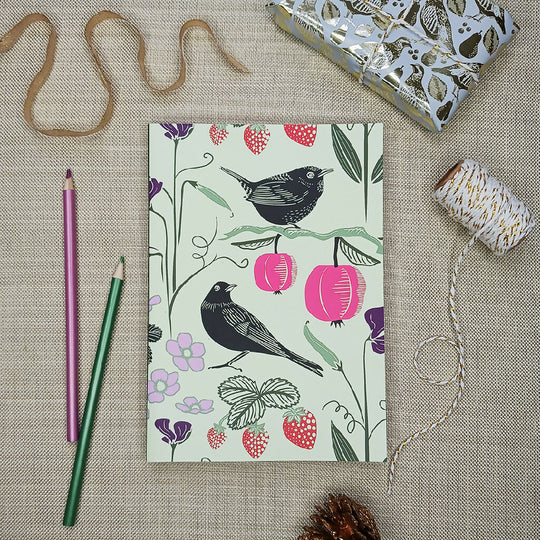 Fruits & Birds notebook A5 luxury patterned notebook