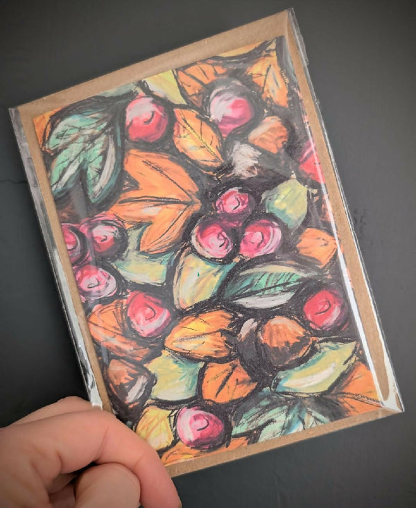 Colourful Autumn Foliage Blank Greetings Card