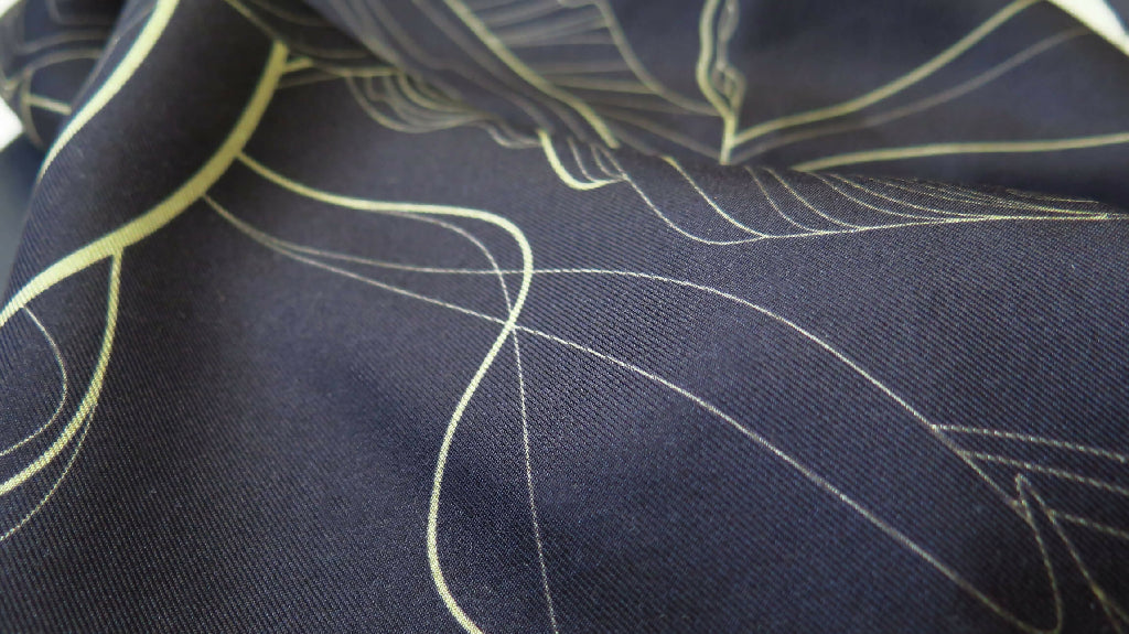 Moon Rising | Aquarius Collection. Hand Rolled Silk Square