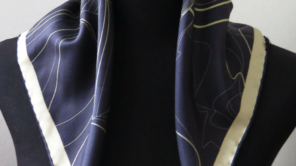 Moon Rising | Aquarius Collection. Hand Rolled Silk Square