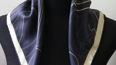 Moon Rising | Aquarius Collection. Hand Rolled Silk Square