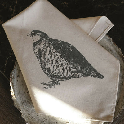 Organic Cotton Red-Legged Partridge Napkin – Set of 2