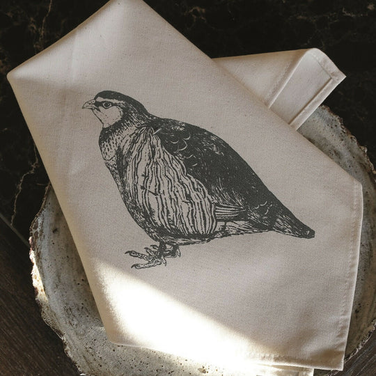 Organic Cotton Red-Legged Partridge Napkin – Set of 2