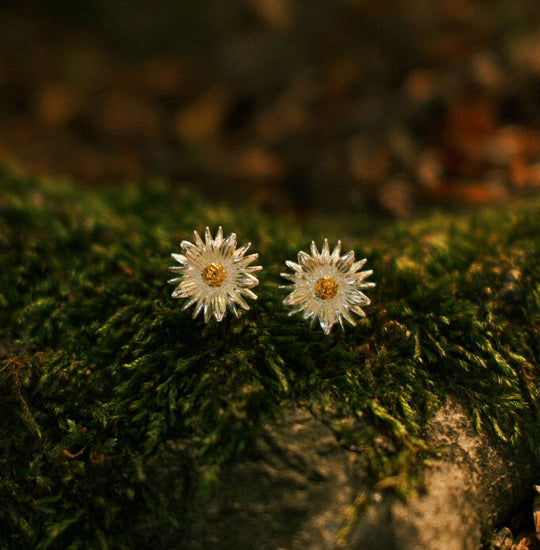 Sterling Silver Aster Stud Earrings