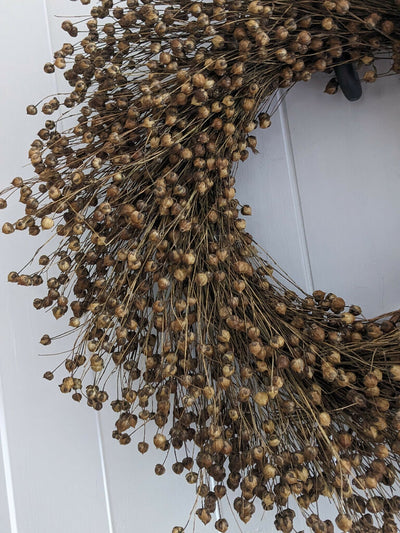 Wreath from Dried Flax (Linseed)