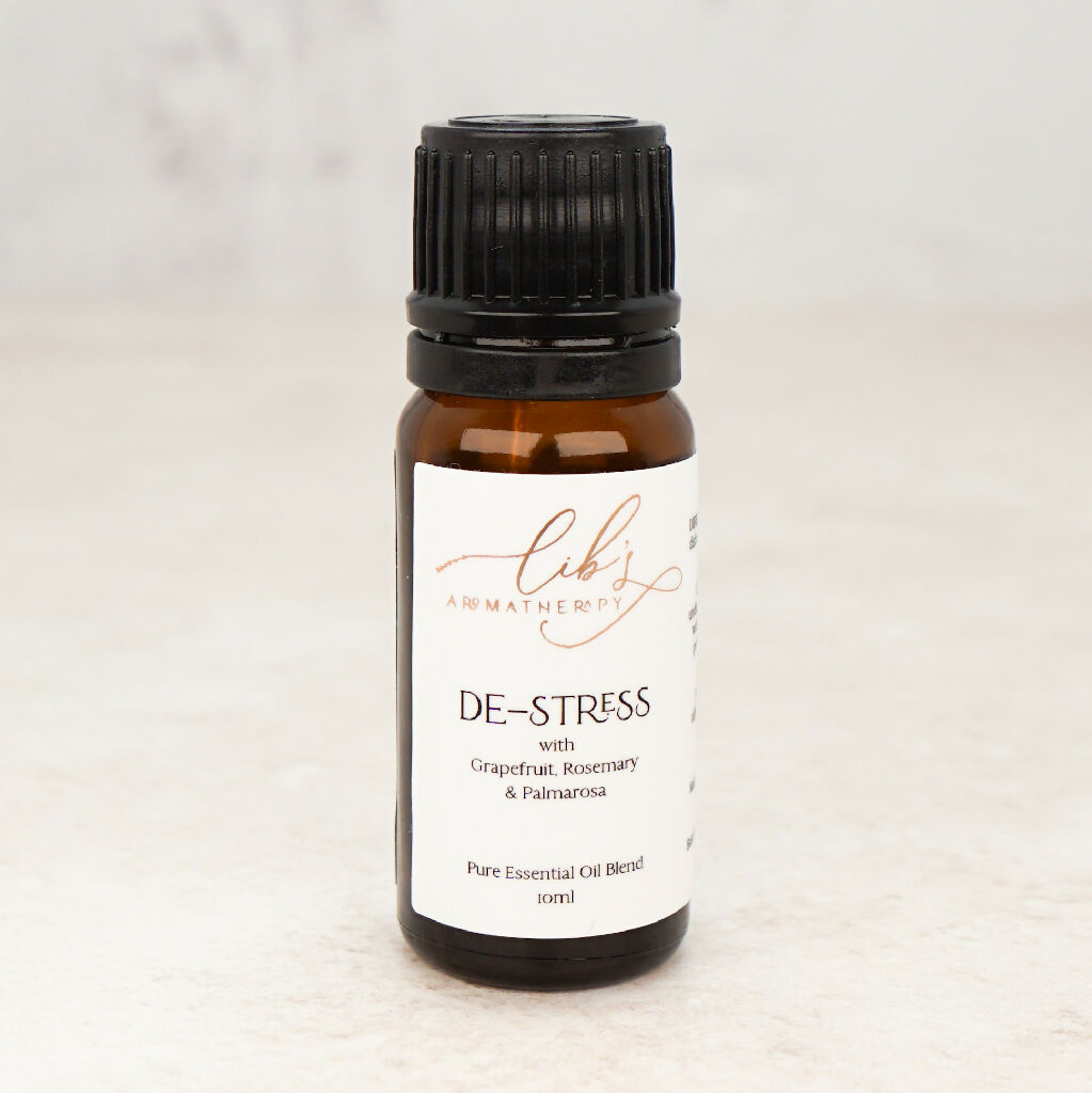 Lib's Aromatherapy De-Stress with Grapefruit, Rosemary & Palmarosa Essential Oil Blend