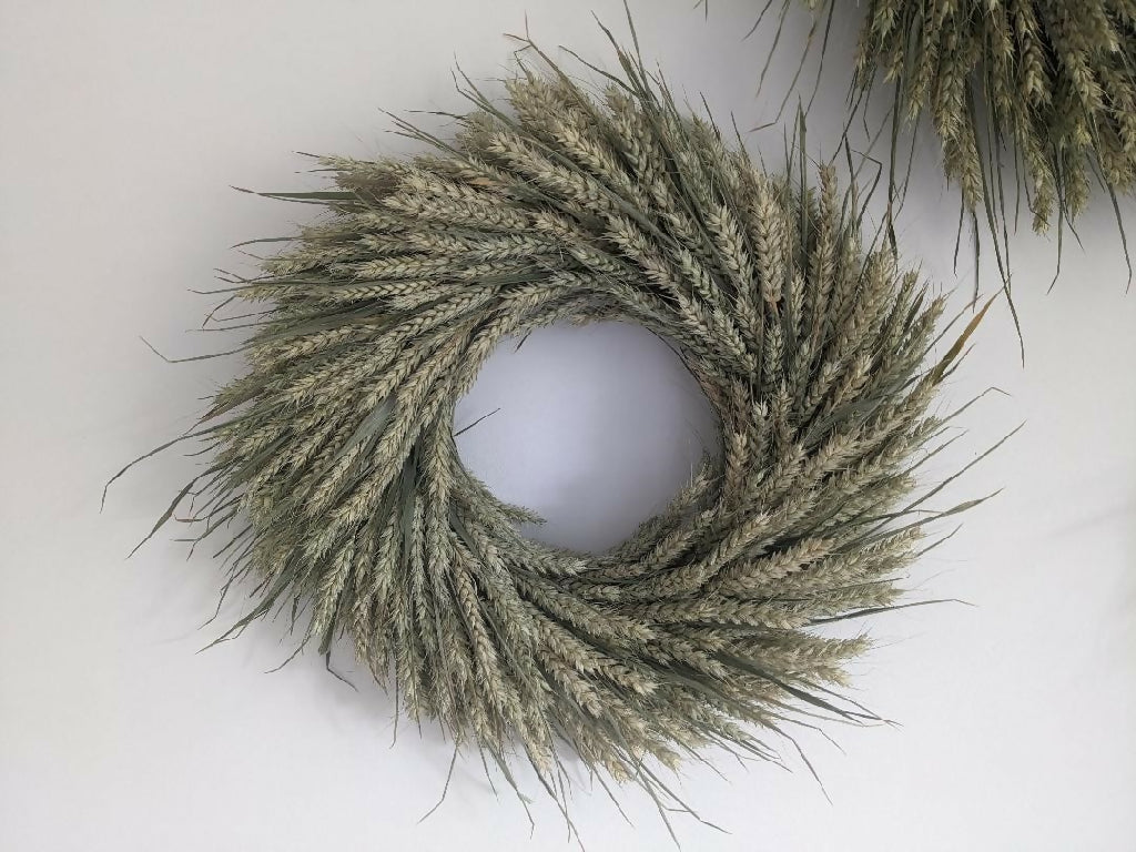 Handamde Forever Wreath Made From Green Wheat