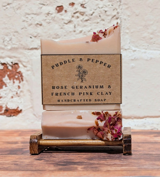 Rose Geranium & French Pink Clay Soap