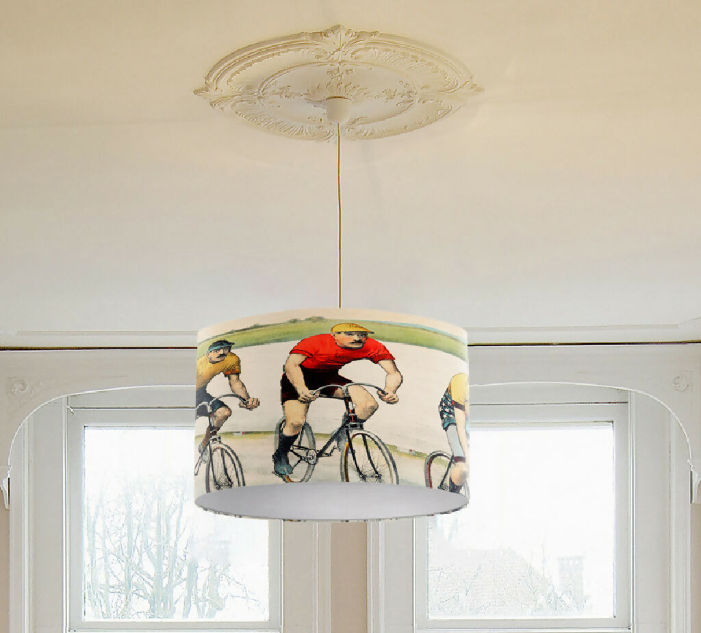 Vintage Cycling Fine Art Print Lampshade