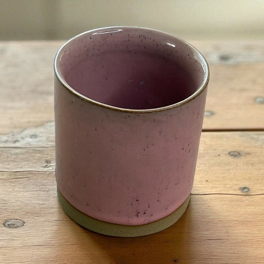 Handmade Stoneware Pale Pink Refillable Candle Pot
