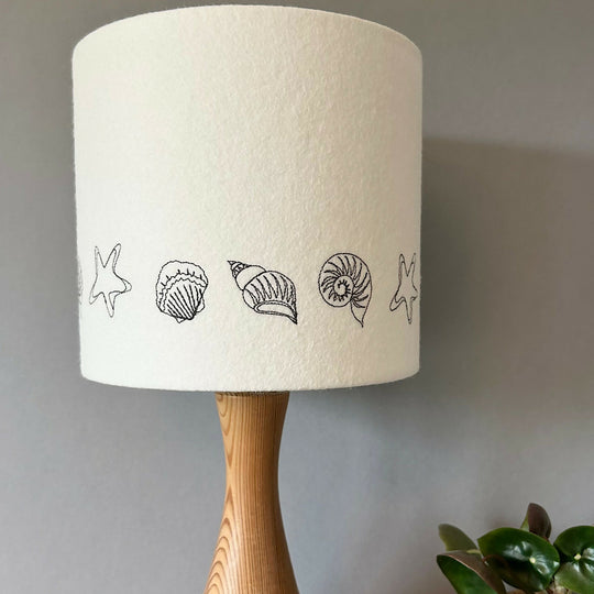 Embroidered Seashell Lampshade
