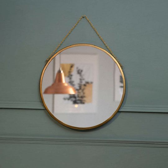 Round Gold Wall Mirrors With Chain