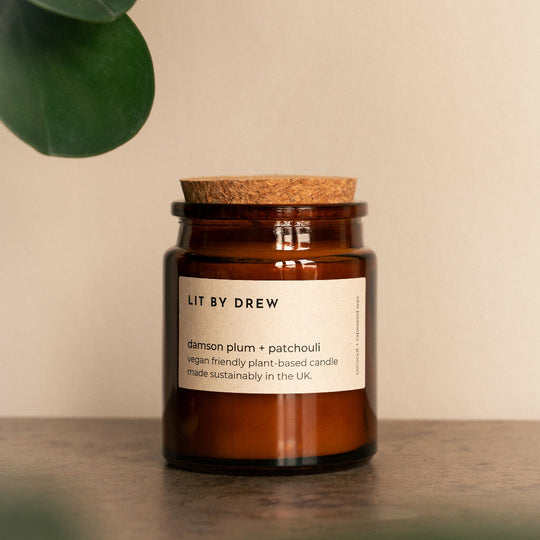 Damson Plum & Patchouli Natural Wax Candle - Medium