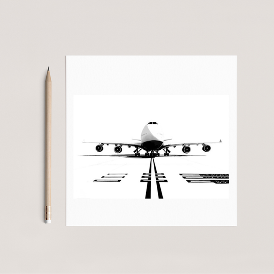 Boeing 747 Greeting Card – Hand-Drawn Aviation Card