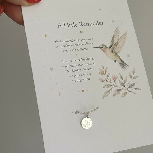 Sterling Silver Hummingbird Charm Bracelet Greeting Card | A Little Reminder Gift