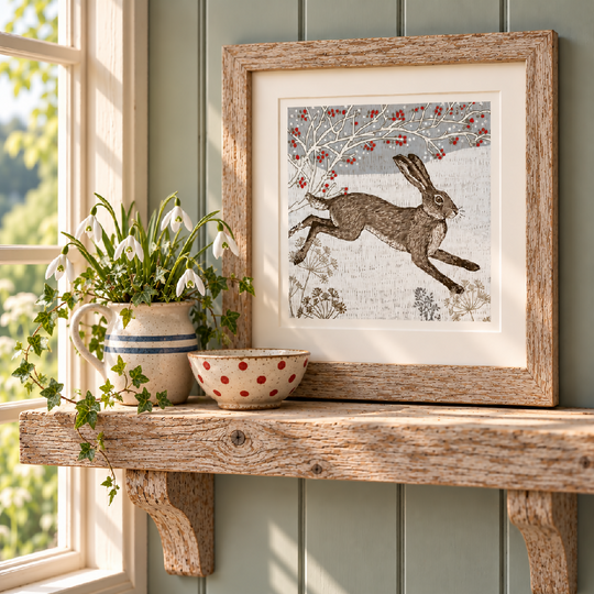 Winter Hare- Signed and Mounted Giclée Art Print