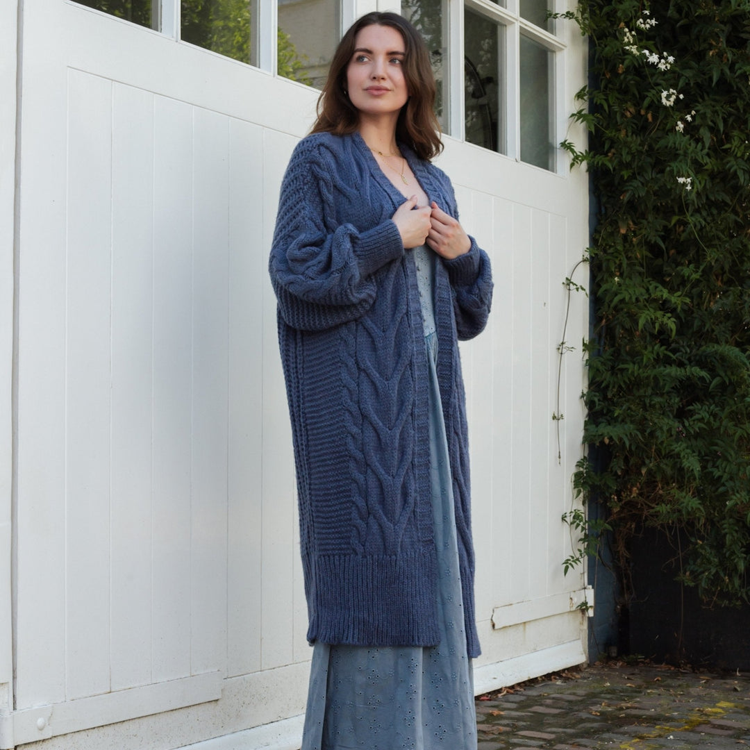 Cable Balloon Sleeve Maxi Cardigan | Country Living Marketplace