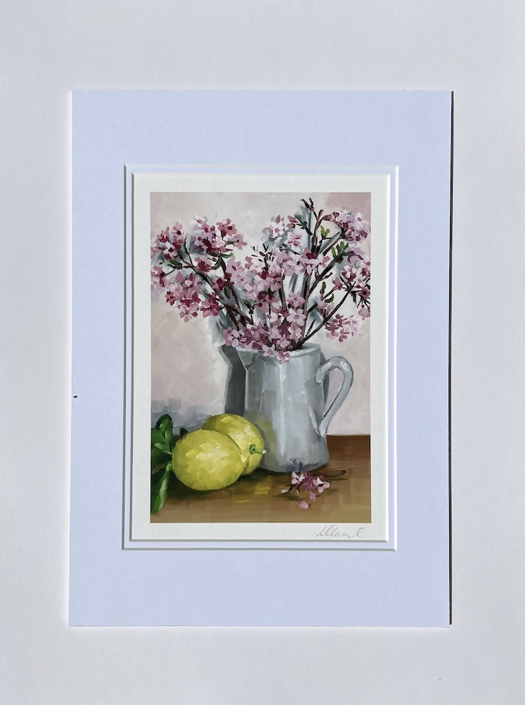 Viburnum Blossom and Lemons Fine Art Pint