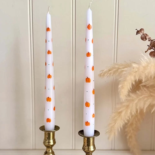 HAND PAINTED CANDLES - PUMPKINS
