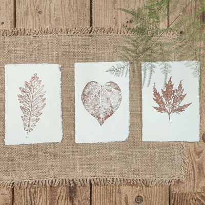 Set of 3 Maple and Oak Original Leaf Prints