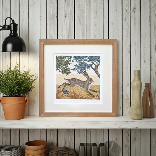 Running Hare -Signed and mounted Giclée Art Print