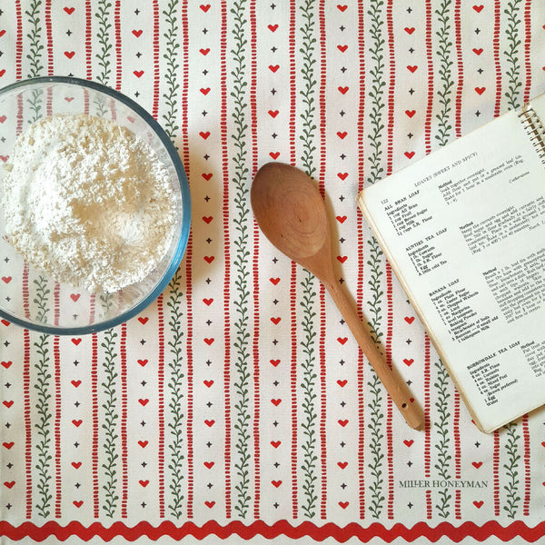 Heart Stripes Organic Cotton Tea Towel