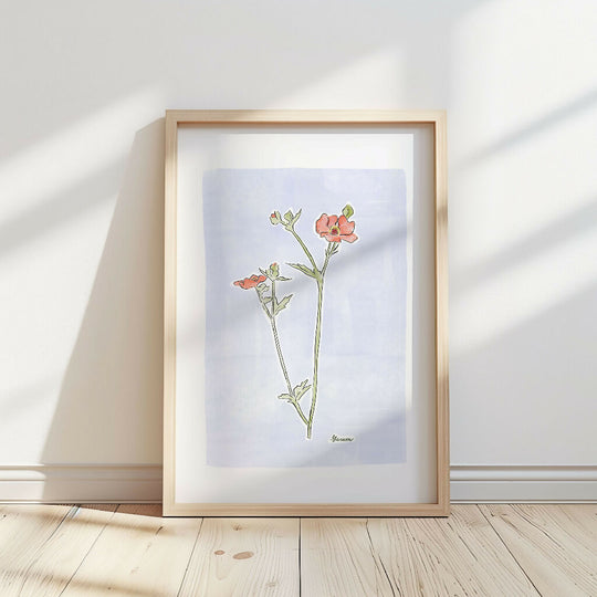 Geum Flower Illustration Print